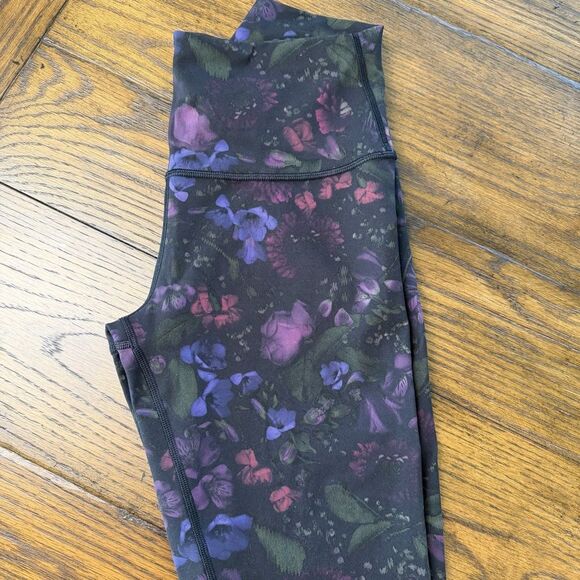 Lululemon Wunder Under Hi Rise Black Floral - Picture 11 of 12